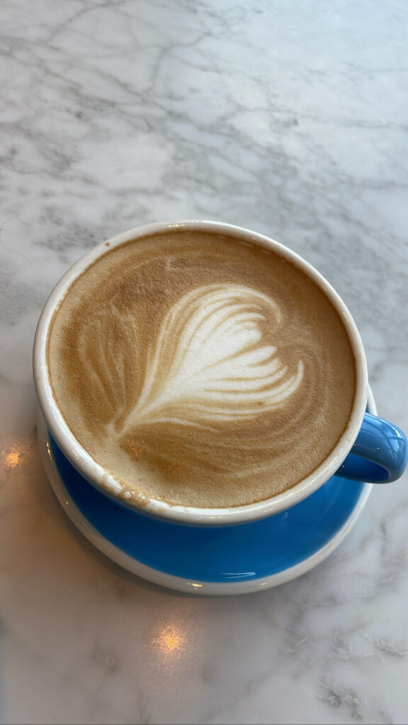 hot latte with a heart 