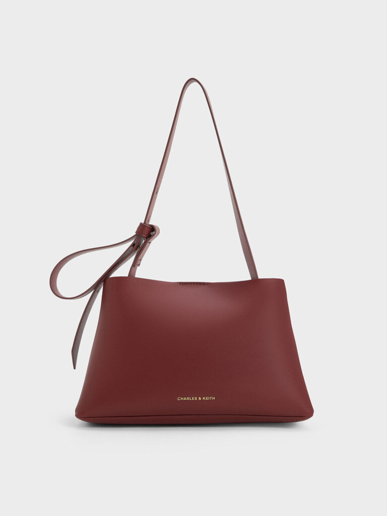 Odella Trapeze Bucket Bag - Burgundy